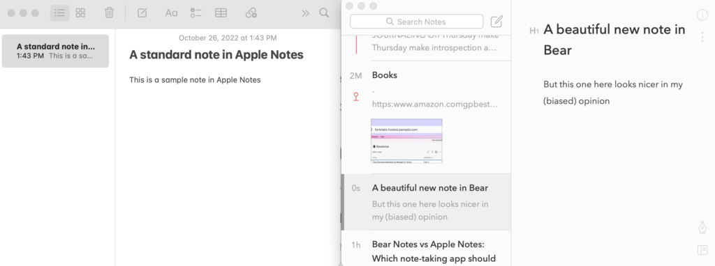 Comparing Apple Notes to the Latest Version of Bear Notes – The
