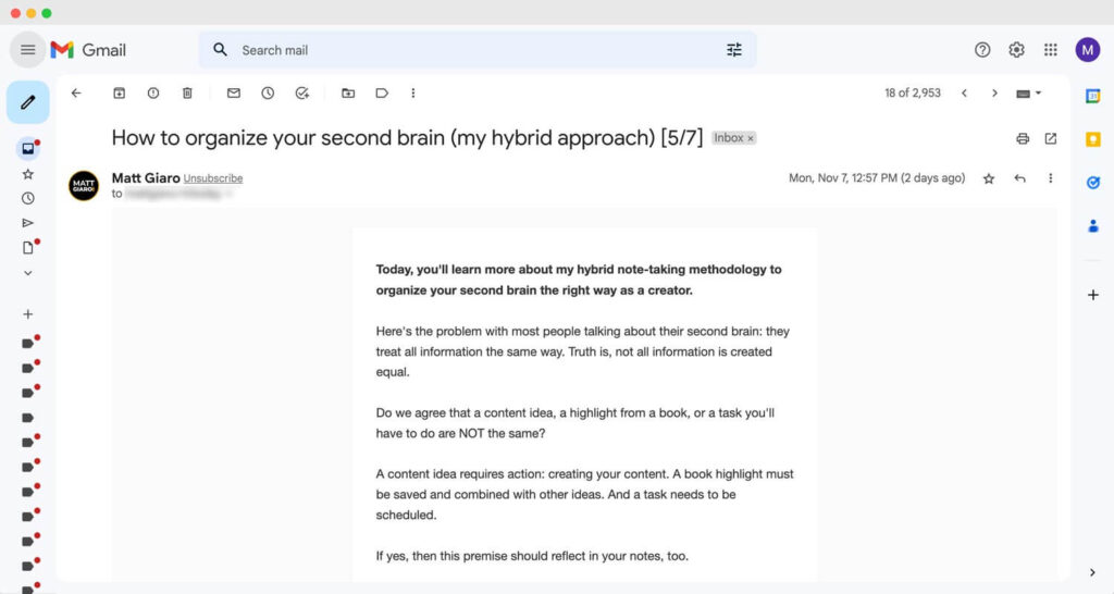 Here's how an email sent with Birdsend looks like in your inbox