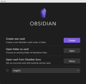 Create vault in Obsidian notes