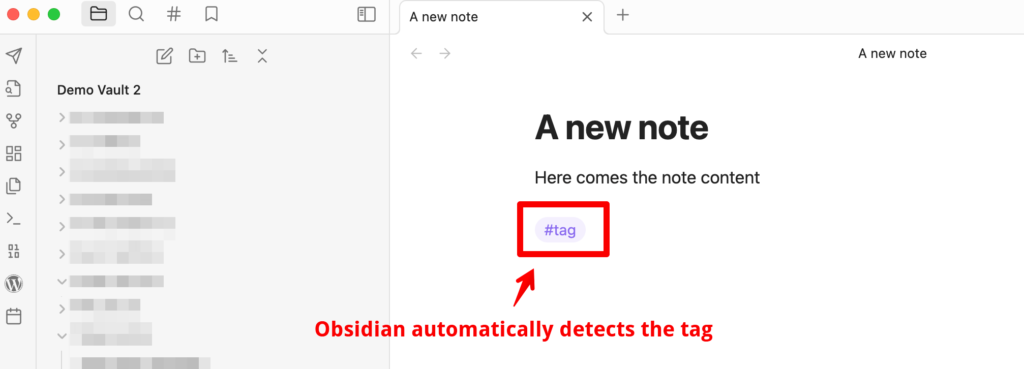 organizing notes obsidian with a tag