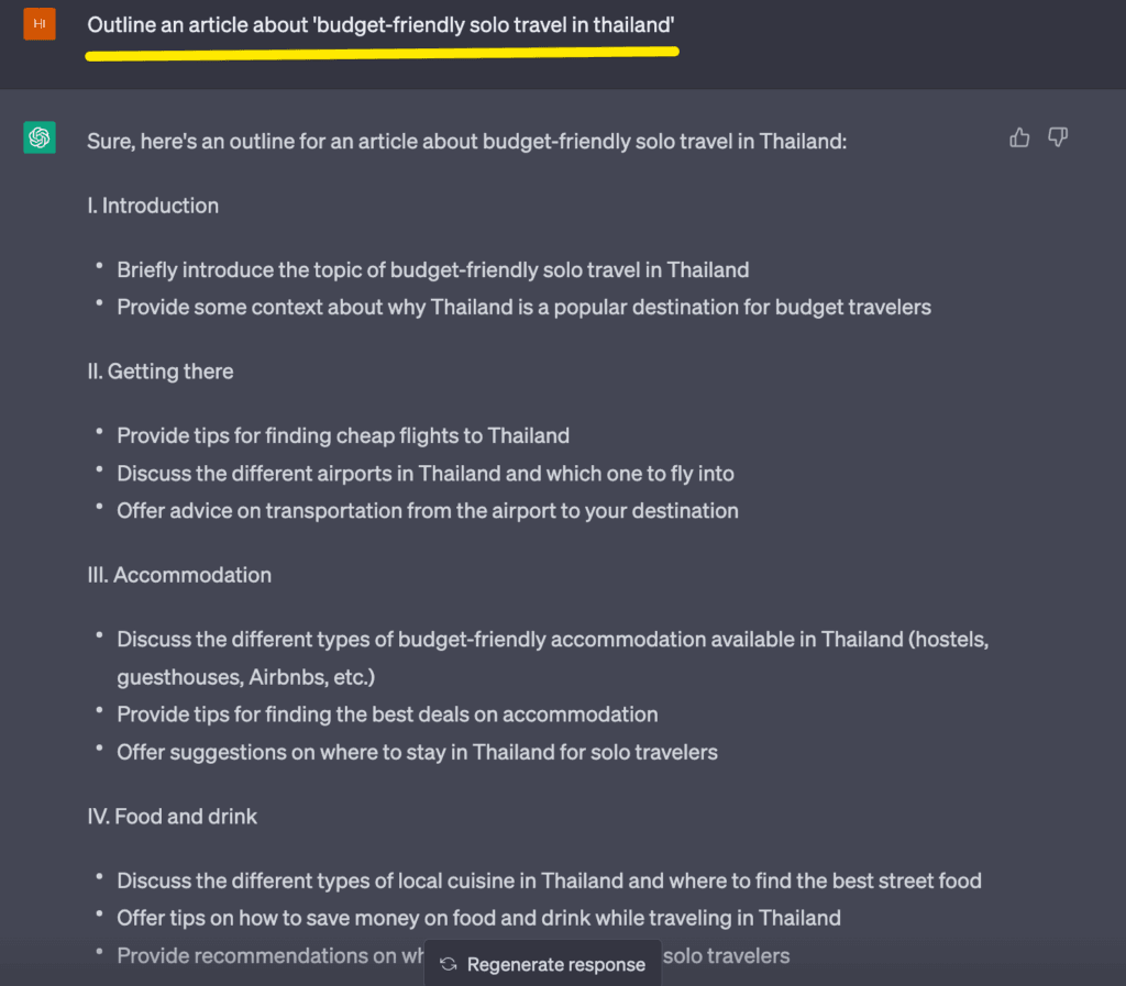 How to outline an article with ChatGPT