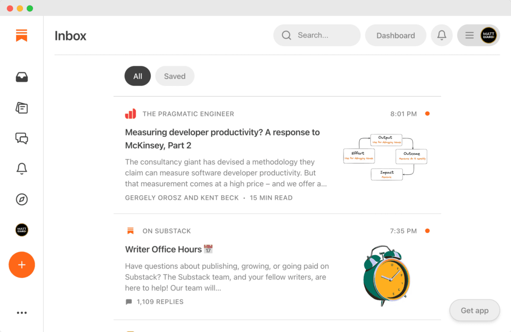 Substack newsfeed (vs ConvertKit)