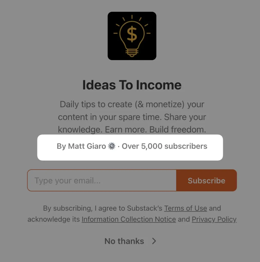 Substack publication