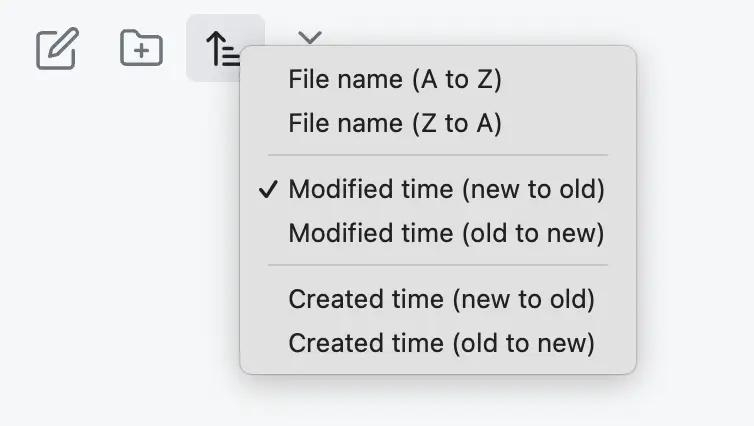 How to sort notes in Obsidian