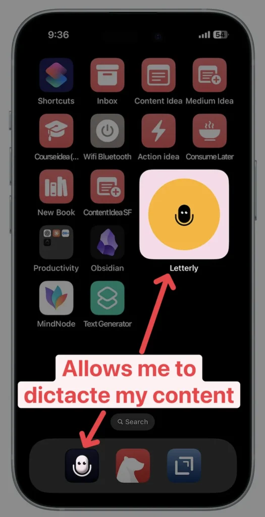 letterly home screen button