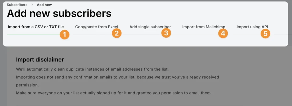 how to import or add new subscribers to mailerlite