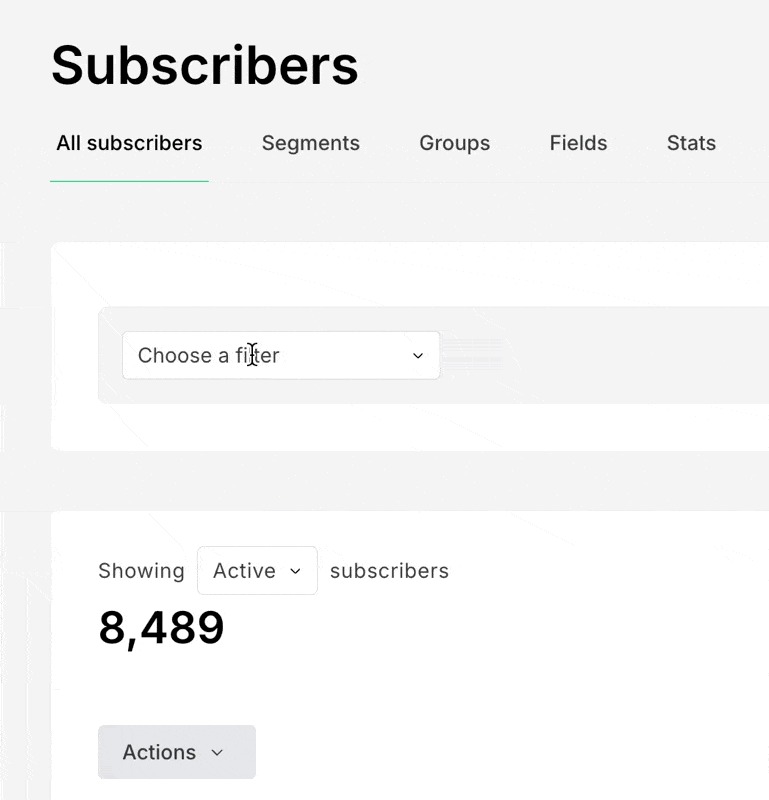 filtering email subscribers in mailerlite