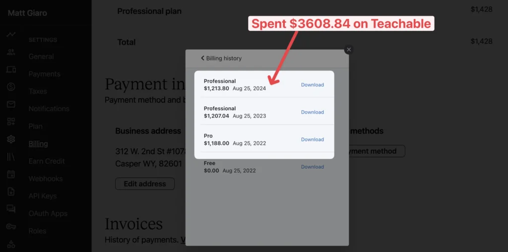 teachable review fees
