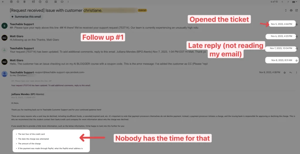 Teachable support review